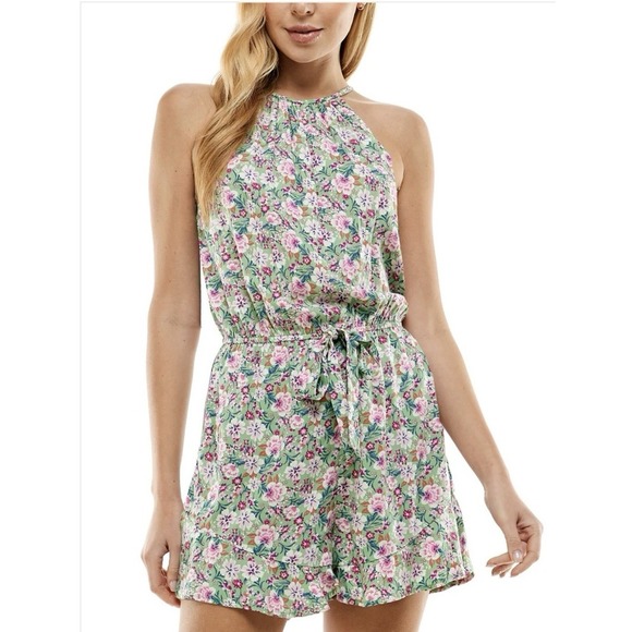 Be Bop Floral Print Rayon Sleeveless Romper Juniors Women Size Medium - Picture 1 of 13